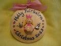 3d personalised boy or girl christmas character wooden Bauble Tree Hanger Any Year/phrasing